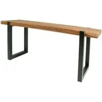 Set of 2 Dining Bench - Black, Reclaimed Teak