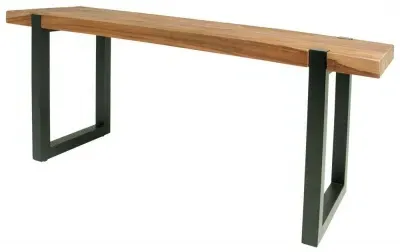 Set of 2 Dining Bench - Black, Reclaimed Teak image