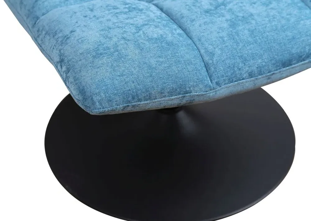 Yerevan Swivel Chair - Blue, Chenille
