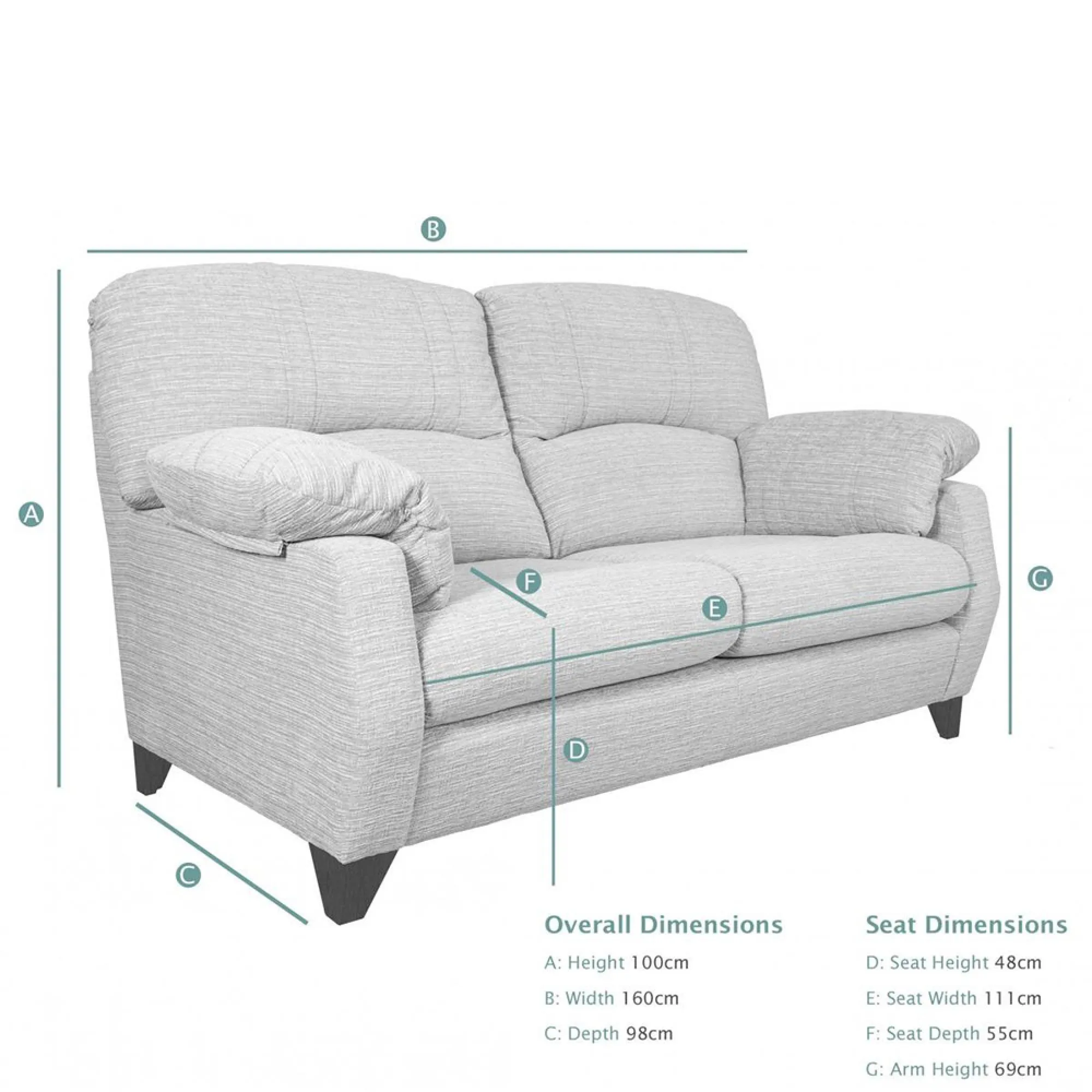 Austin 2-Seater Fabric Sofa