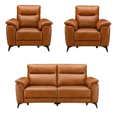 Orlando 2+1+1 Seater Power Recliner Sofa Set - Brandy, Fabric
