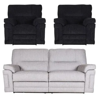 Plaza 3+1+1 Seater Recliner Sofa Set - Fabric