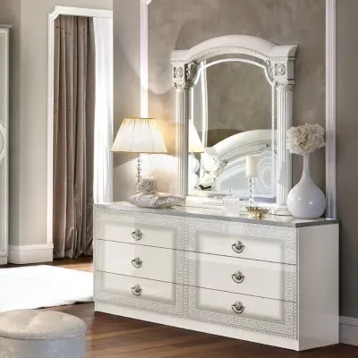 Aida Double Dresser - White, Silver image