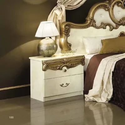 Camel Barocco 2 Drawer Bedside Cabinet - Ivory, Gold