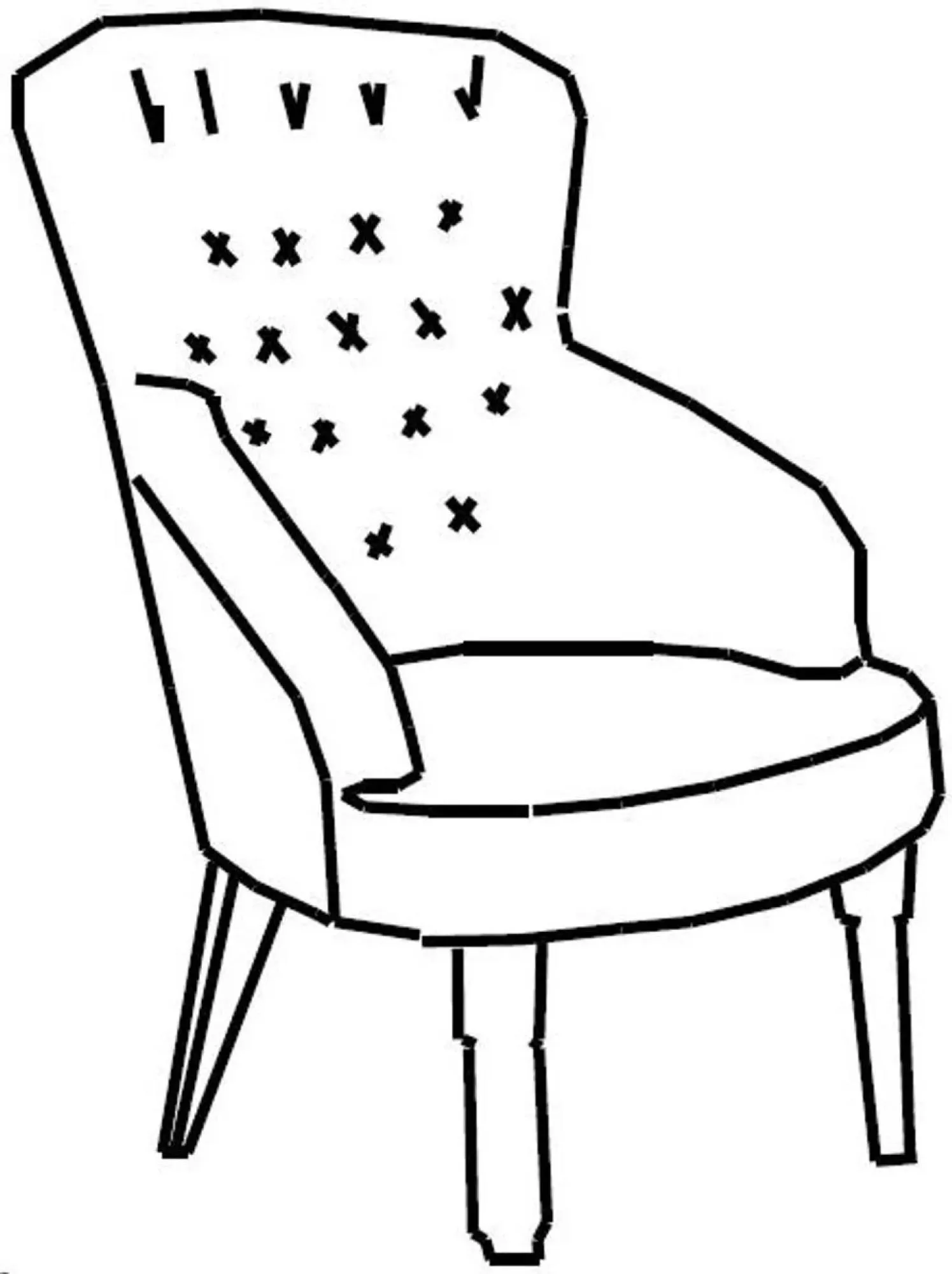 Giotto Fabric Armchair - Walnut