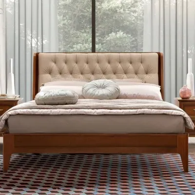 Giotto King Size Bed Frame with Storage - Walnut