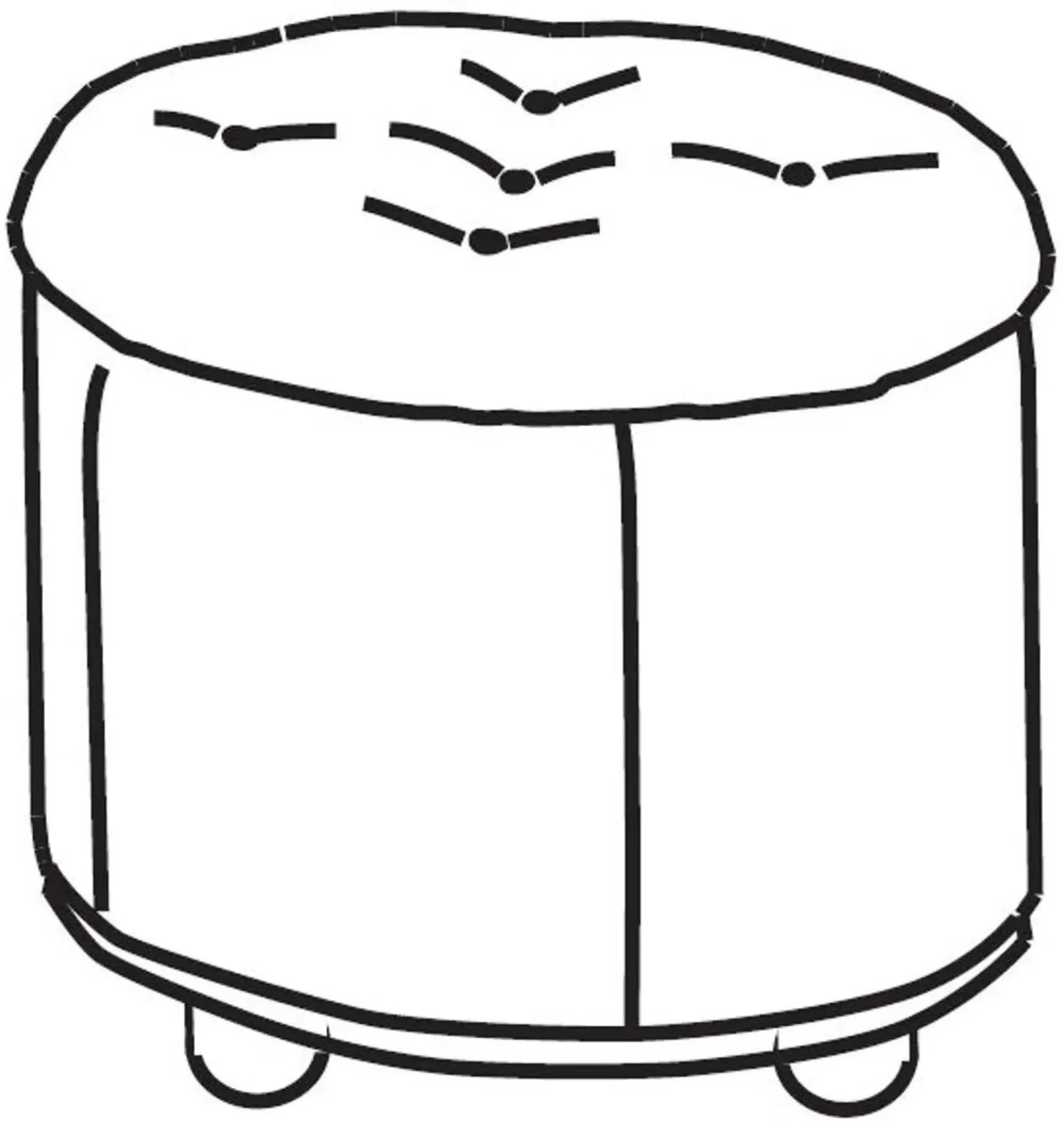 Giotto Round Pouf - Miraglio, Fabric