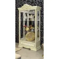 Leonardo 2 Door Vitrine - Ivory, Gold