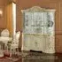 Leonardo 4 Door Display Cabinet - Ivory, Gold