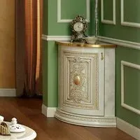 Leonardo Corner Cabinet - Ivory, Gold