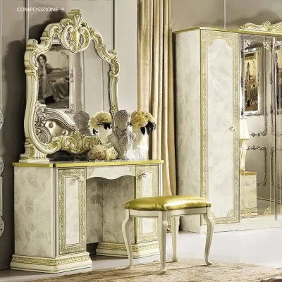 Leonardo Double Pedestal Dressing Table - Ivory, High Gloss image