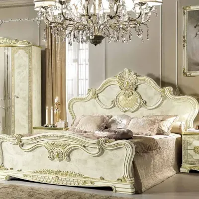 Leonardo Italian Bed - Ivory, High Gloss image
