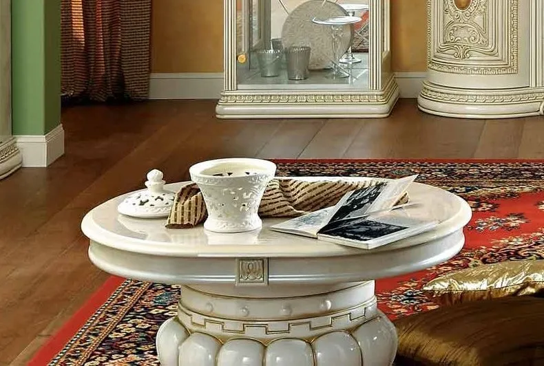 Leonardo Lamp Table - Ivory, Gold