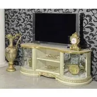Leonardo TV Unit - Ivory, Gold