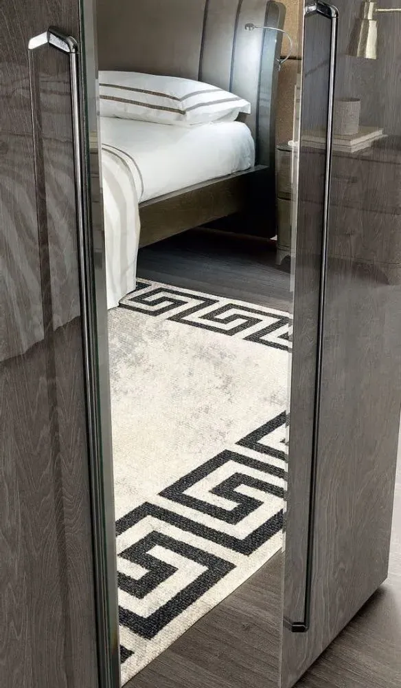 Maia 6 Door Wardrobe with Mirror - Silver Birch