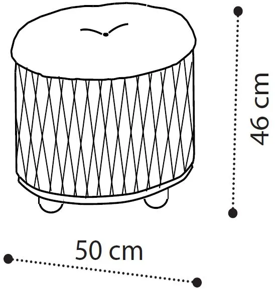Modum Ambra Round Pouf - Sand Birch