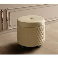 Modum Ambra Round Pouf - Sand Birch