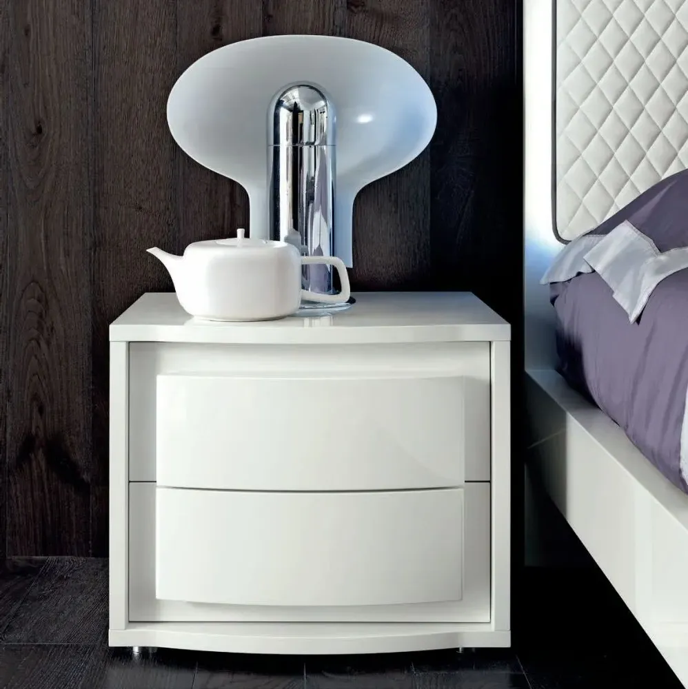 Modum Dama Bianca 2 Drawer Bedside Cabinet - White