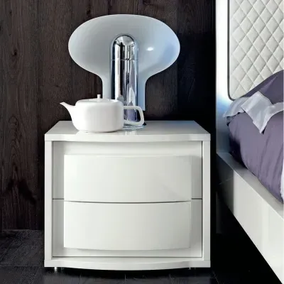 Modum Dama Bianca 2 Drawer Bedside Cabinet - White