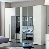 Modum Dama Bianca 6 Door Wardrobe with Mirrors - White