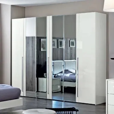 Modum Dama Bianca 6 Door Wardrobe with Mirrors - White
