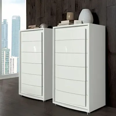 Modum Dama Bianca 6 Drawer Tall Chest - White
