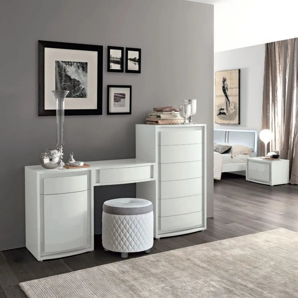 Modum Dama Bianca Round Pouf - White