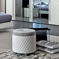 Modum Dama Bianca Round Pouf - White