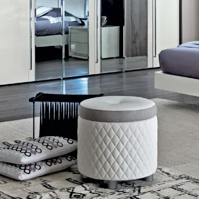 Modum Dama Bianca Round Pouf - White