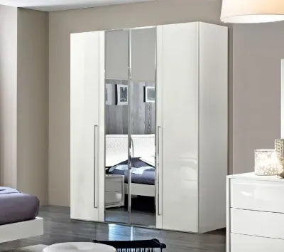 Modum Dama Bianca Wardrobe with Mirror - White