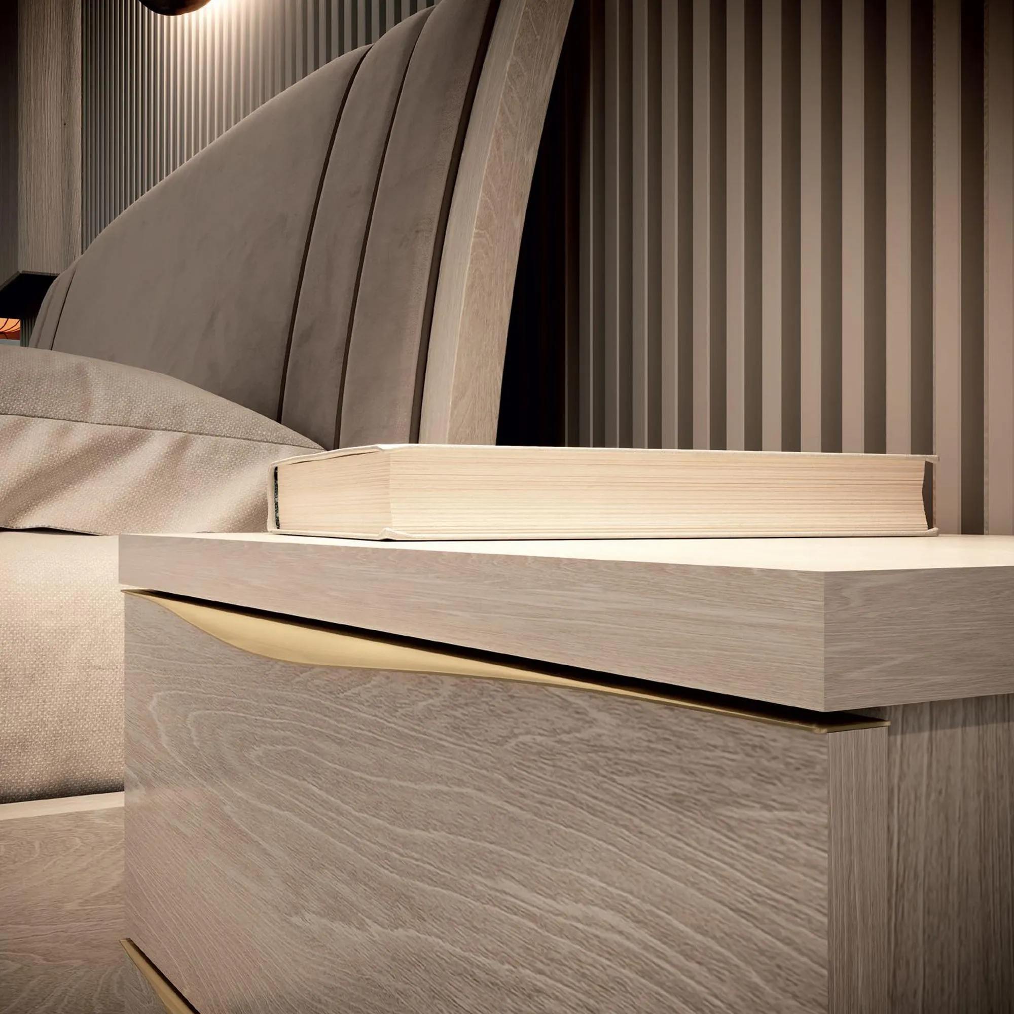 Modum Denali 2 Drawer Bedside Cabinet - Sand Birch