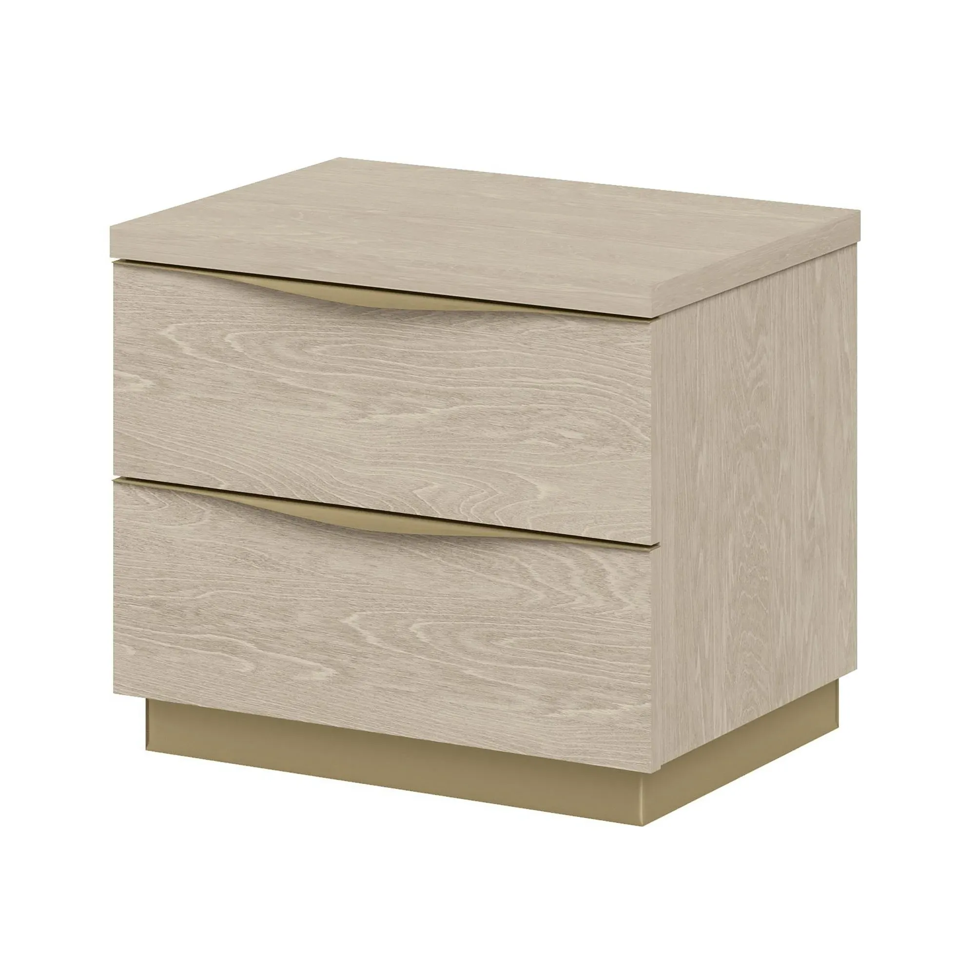 Modum Denali 2 Drawer Bedside Cabinet - Sand Birch