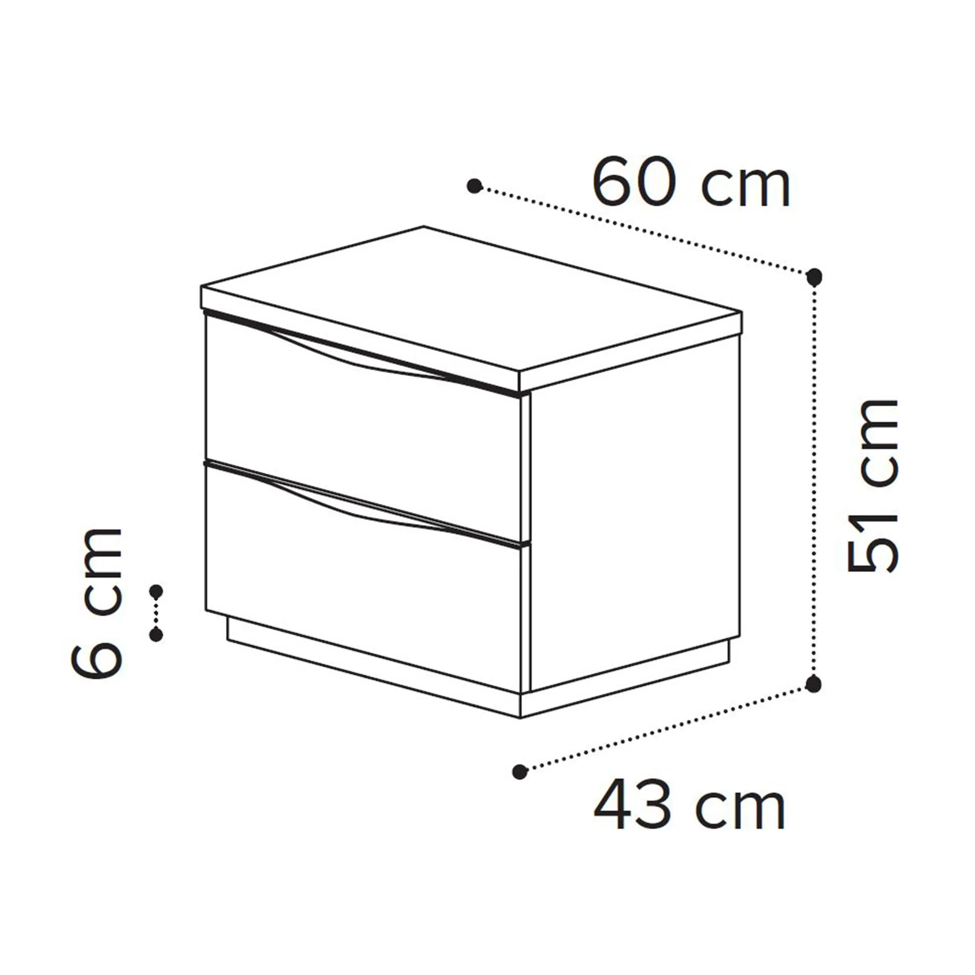 Modum Denali 2 Drawer Bedside Cabinet - Sand Birch