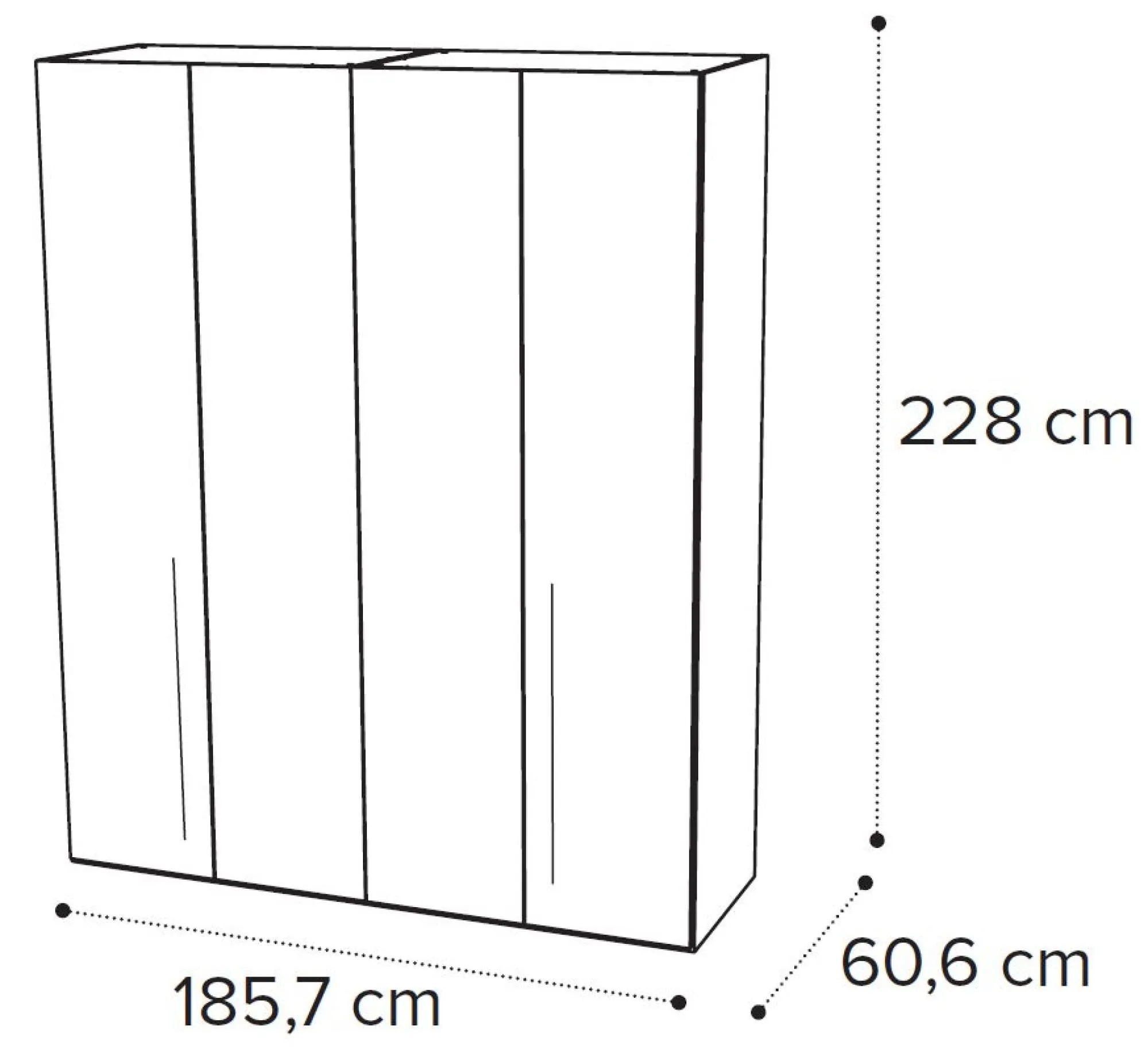 Modum Denali 4 Door Wardrobe - Sand Birch