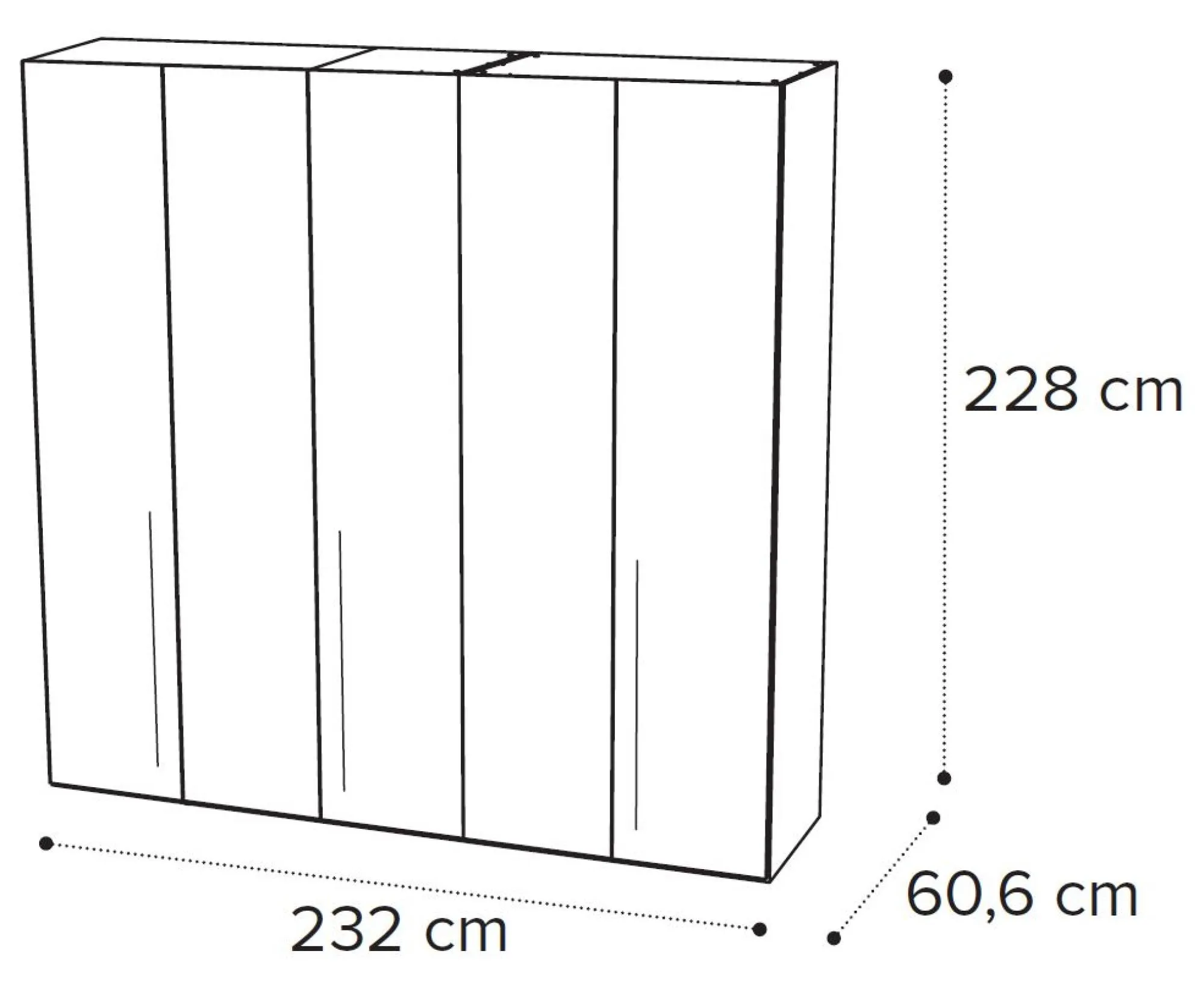 Modum Denali 5 Door Wardrobe - Sand Birch