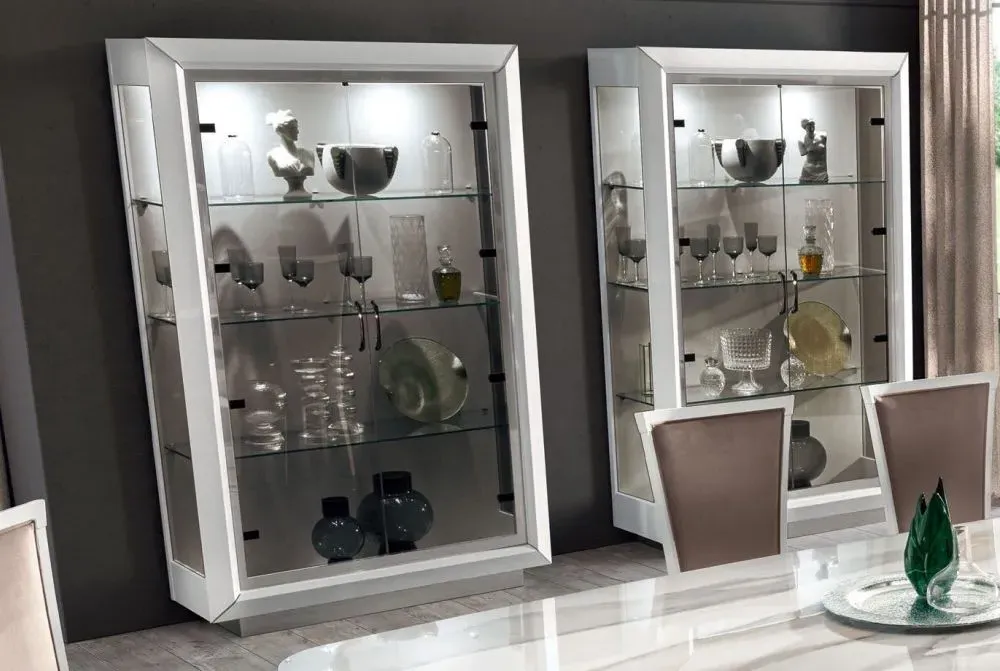 Modum Elite 2 Door Vitrine - Bianco Antico