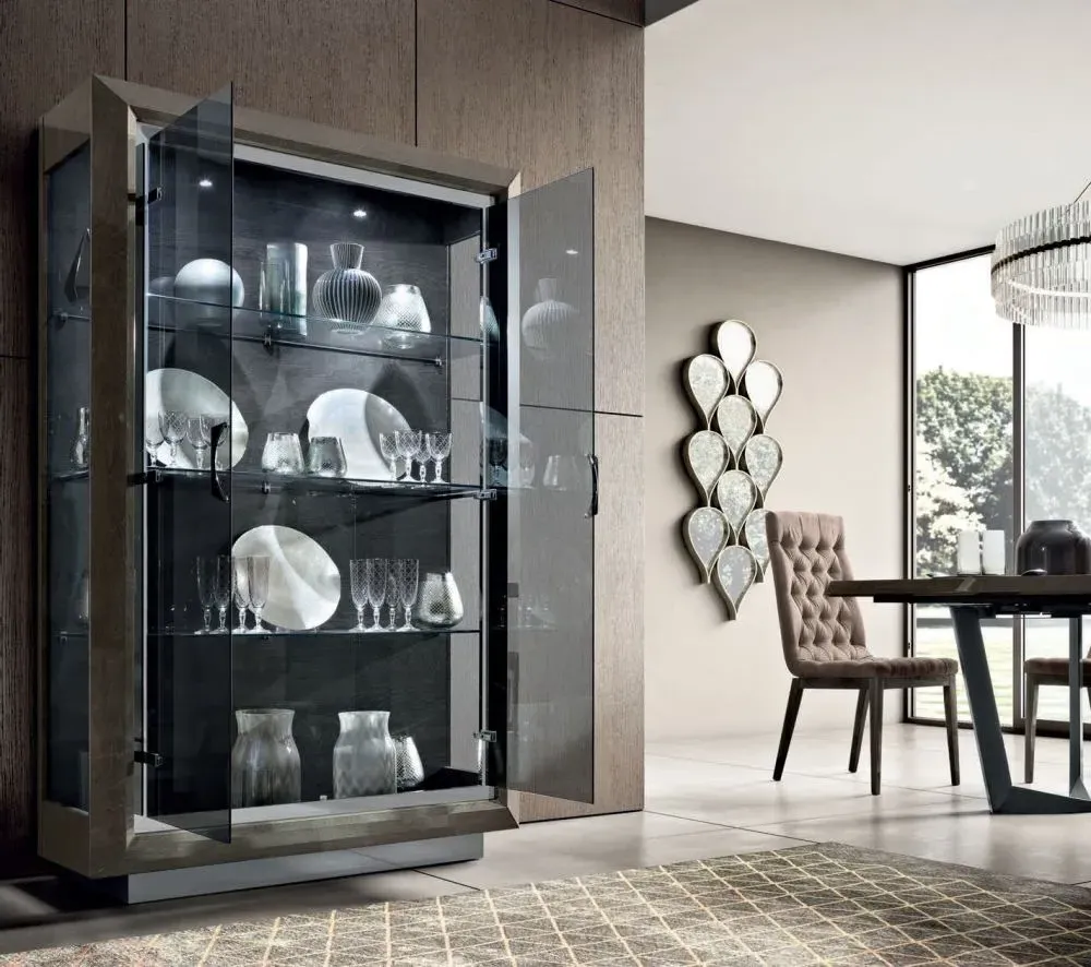 Modum Elite 2 Door Vitrine - Silver Birch