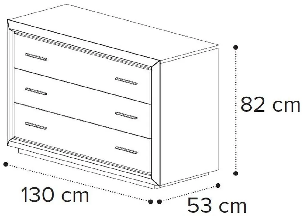 Modum Elite 3 Drawer Chest - Silver Birch