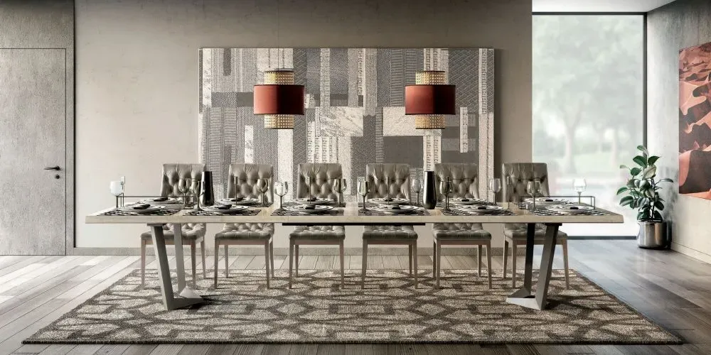 Modum Elite 6-8 Seater Extending Dining Table - Sand Birch