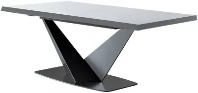 Modum Elite 6-8 Seater Extending Dining Table with V Base - Bianco Antico