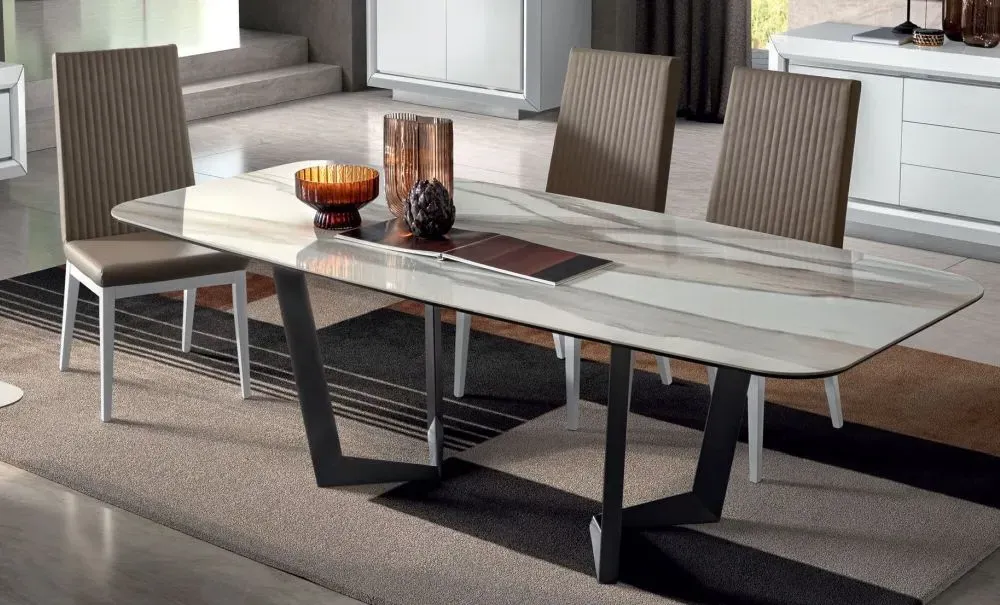 Modum Elite 8-10 Seater Dining Table - Calcatta Gold, Ceramic