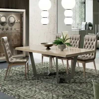 Modum Extending Dining Set with Capitonne Chairs - Sand Birch
