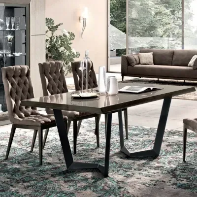 Modum Extending Dining Set with Capitonne Chairs - Silver Birch