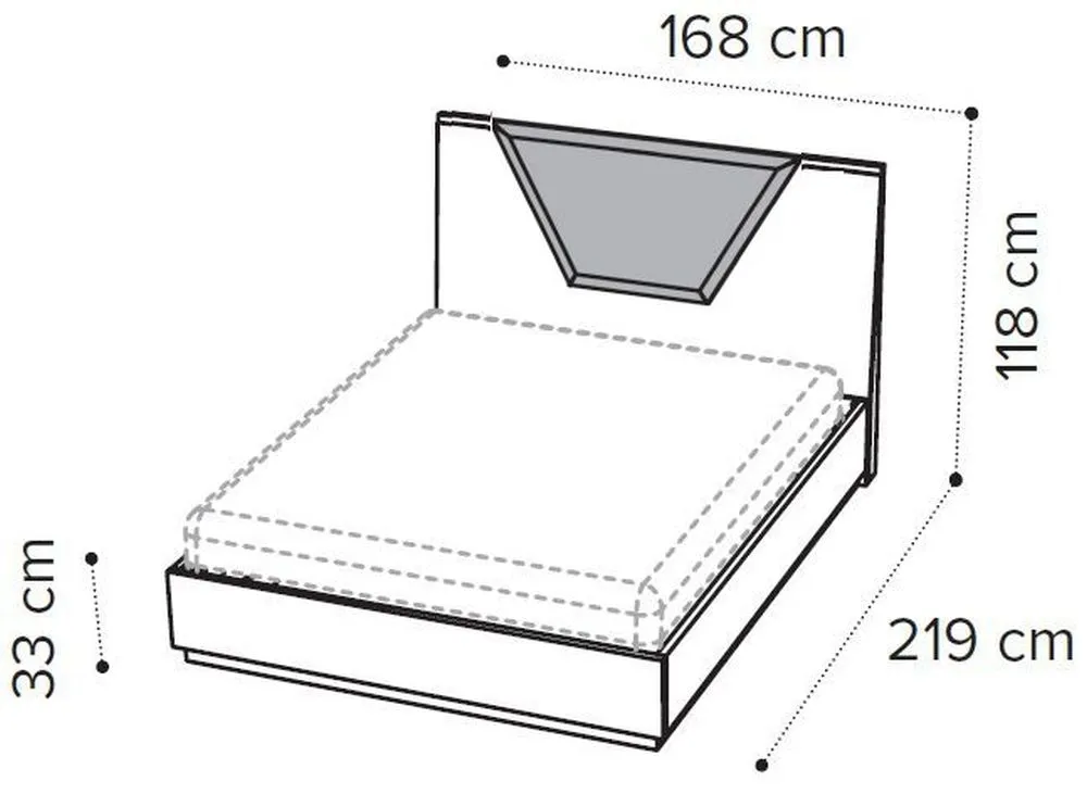Modum Kharma Bed Frame with Cushion Headboard - White