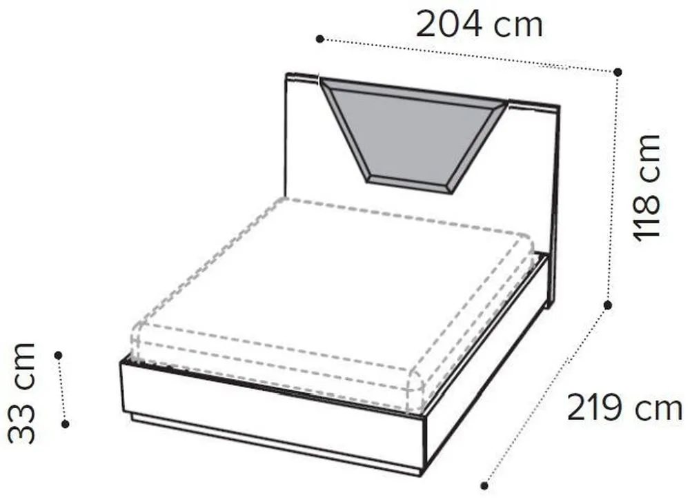 Modum Kharma Bed Frame with Cushion Headboard - White