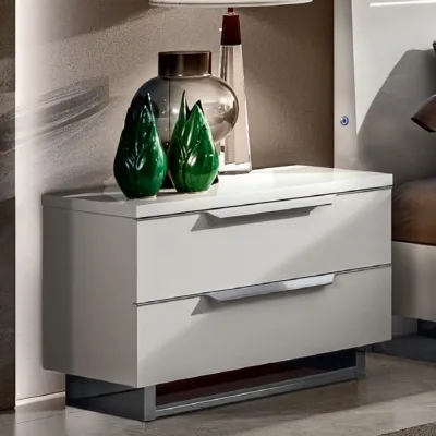 Modum Kimera Maxi 2 Drawer Bedside Cabinet - White Gloss