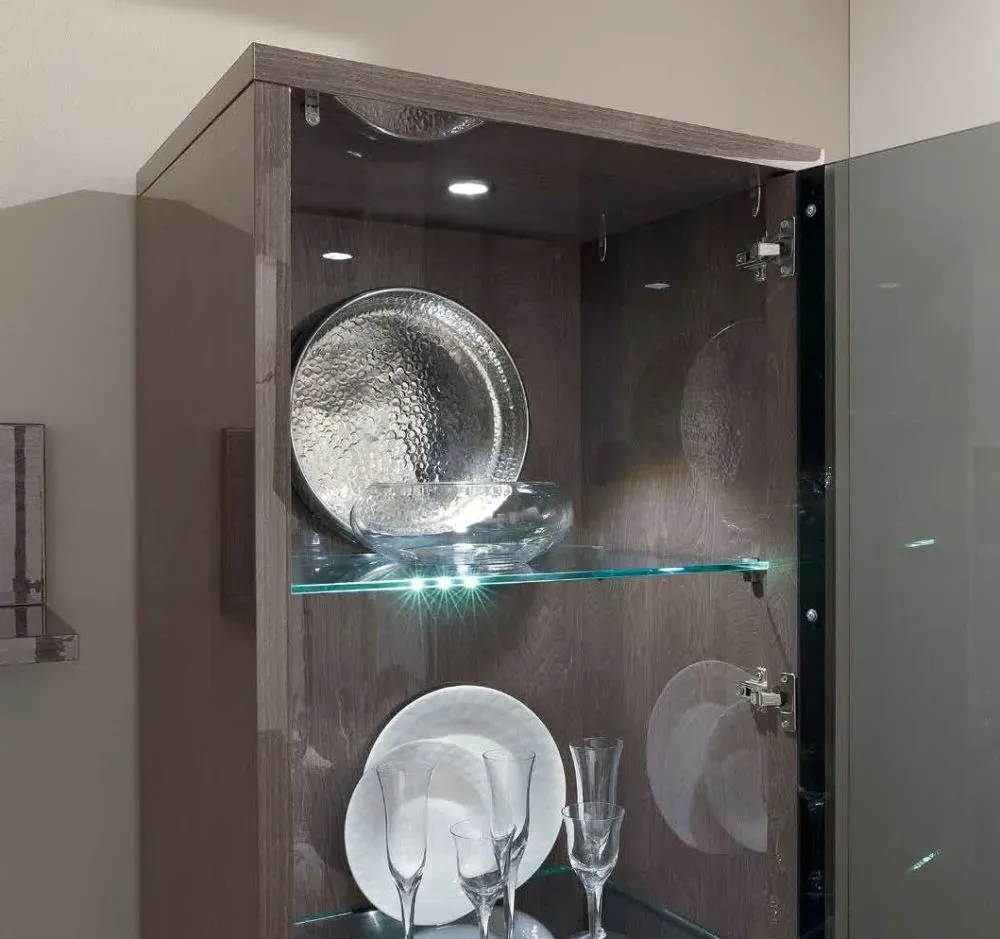 Modum Platinum 1 Door Vitrine - Silver Birch