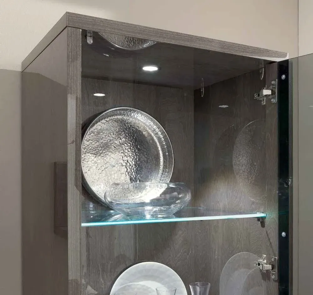 Modum Platinum 1 Door Vitrine - Silver Birch