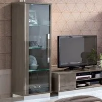 Modum Platinum 1 Door Vitrine - Silver Birch