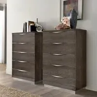 Modum Platinum 5 Drawer Chest - Silver Birch